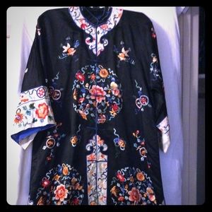 One of a kind Pure Silk Oriental  robe or jacket